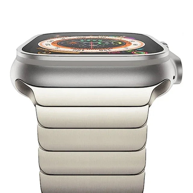Titanium Color Strap for Apple Watch Band Ultra 2 49mm 45mm 44mm 42mm 41mm 40mm Stainless Steel Bracelet IWatch 9 8 7 6 SE 5 4