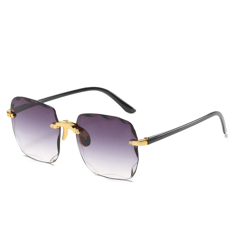 New Rimless Women's Sunglasses Fashion Gradient Lenses Sun Glasses Lady Vintage Pc Legs Classic Designer Shades Sunglasses