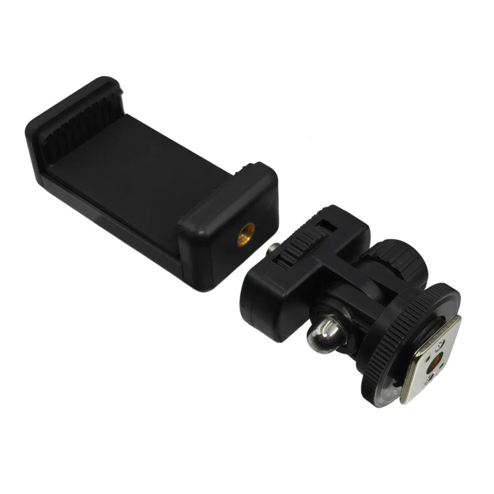 Hot Shoe Phone Mount Adapter for DSLR Camera Mobile Clip Holder Monitor Flexible Tripod Frame