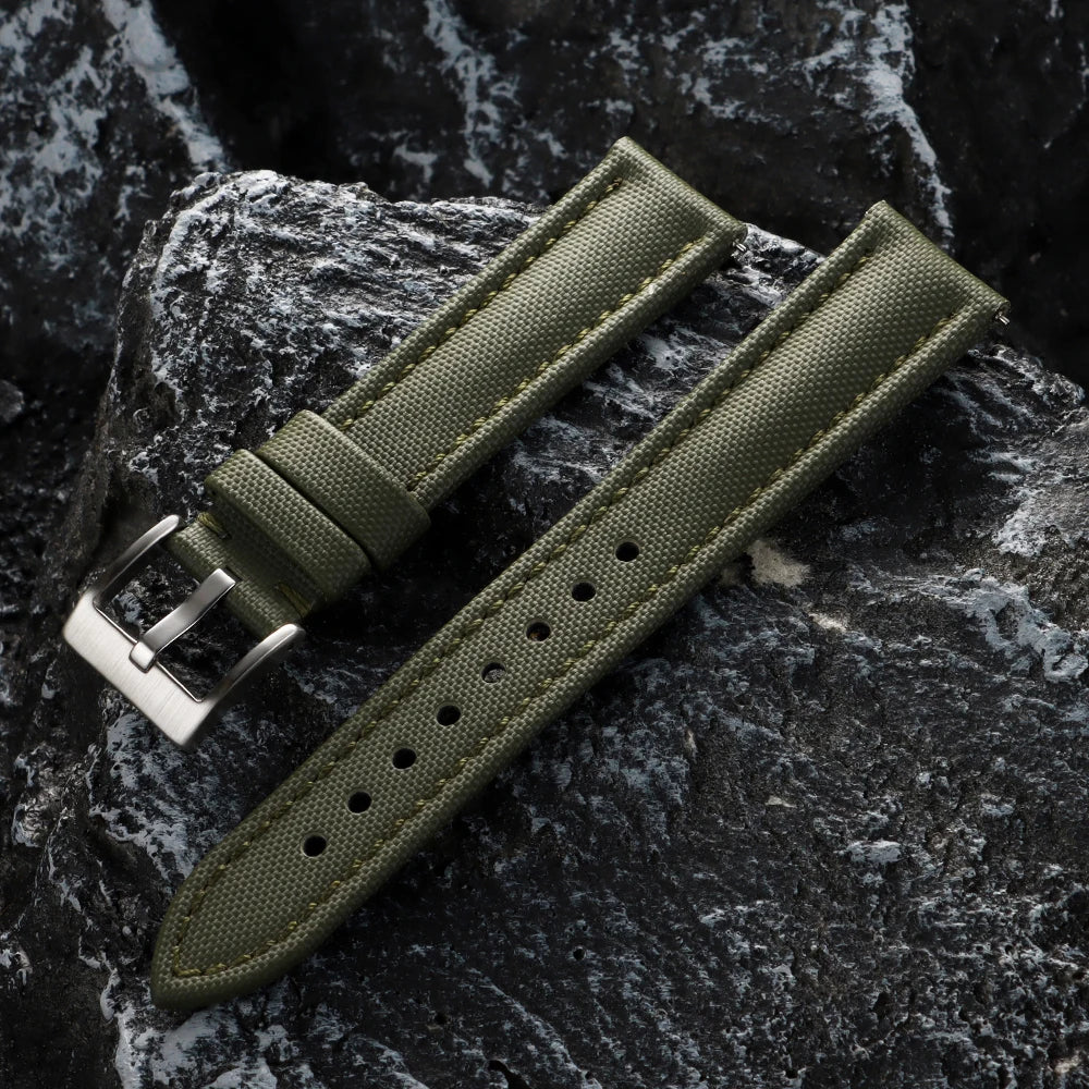 Nylon Canvas Watch Strap 18/19/20/21/22mm for Omega for Blancpain Sailcloth Waterproof Band Quick Release Leather Wrist Bracelet