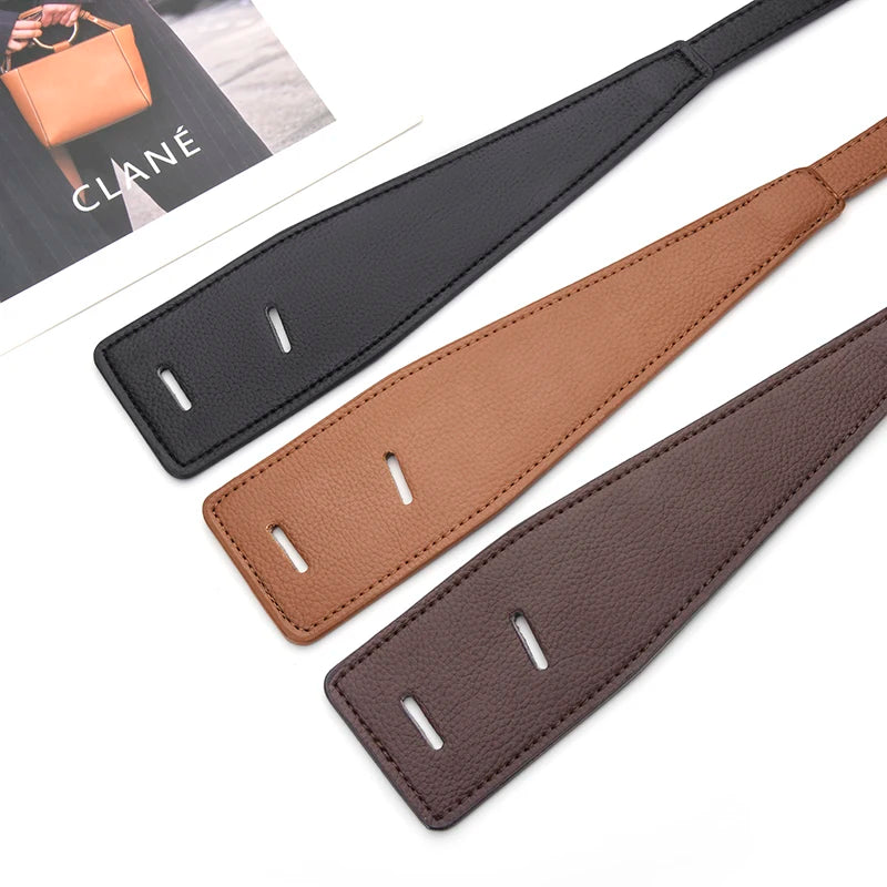 High Quality Women's Knotted Wide Belt Fashion Design Clothing Accessories PU Long Belt Trendy Women's Tight Waist Belt