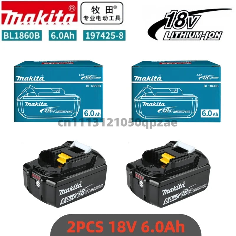 Genuine 6AH Makita BL1860 6Ah Battery Power Tools Li-ion Replacement LXT BL1850 BL1840 for 18V Screwdriver with BMS 18V Battery