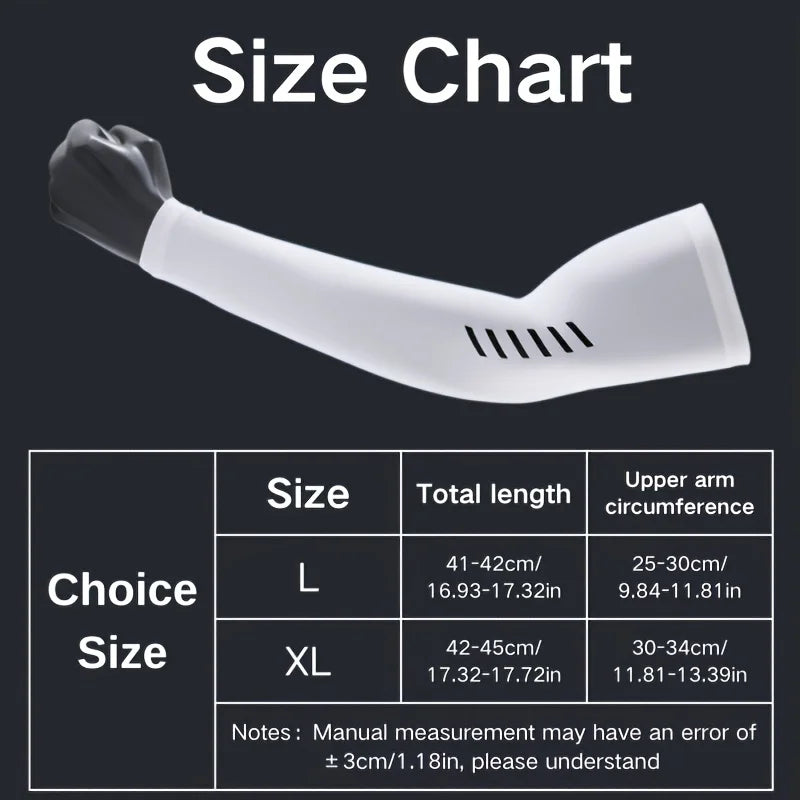 2Pairs Ice Silk Sleeves Breathable UV Protection Cooling Hiking Arm Sleeves Basketball Cycling Running Outdoor Sport Sleeves