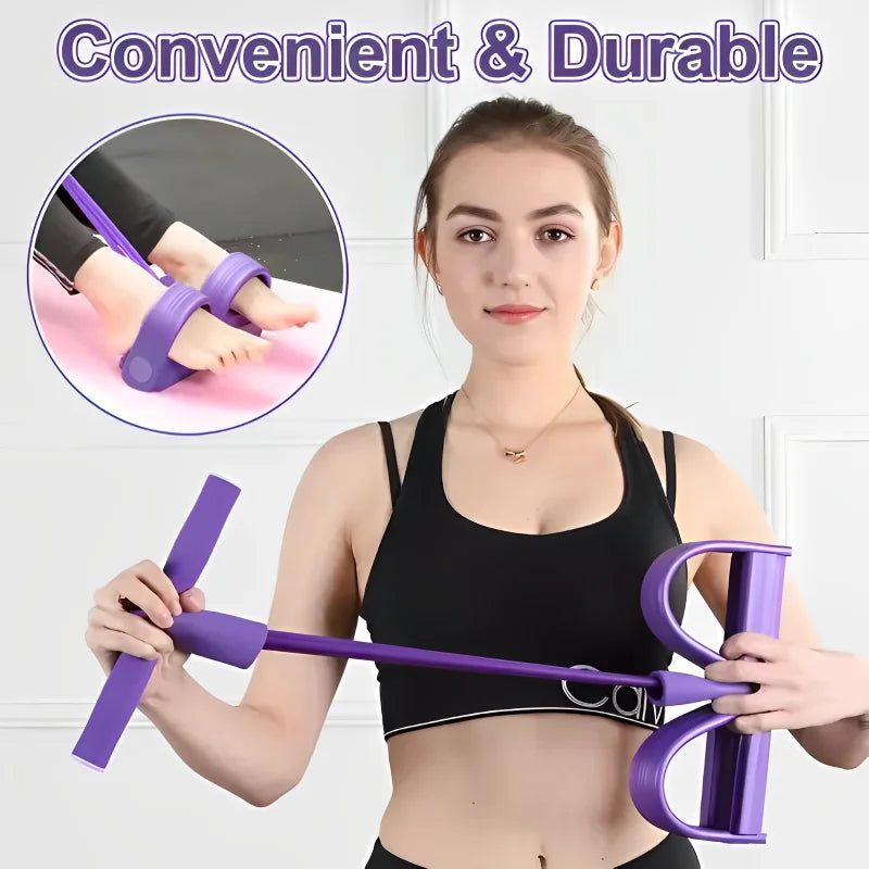 C Four-Tube Pedal Tensioner Multi-Functional Household Fitness Equipment Yoga Abdominal Strengthening Elastic Band Tension Rope