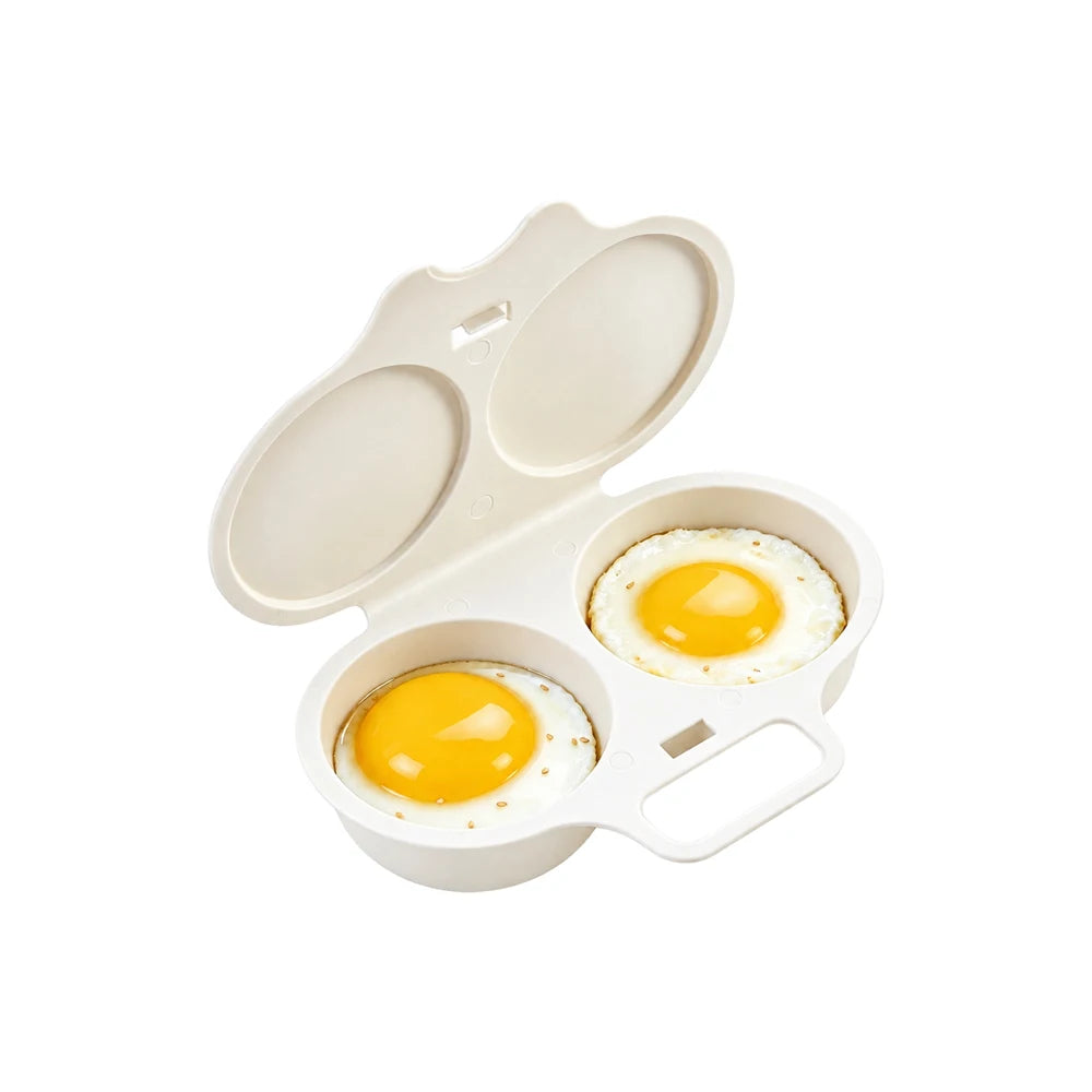 Aoifn Food Grades Plastic Microwave Egg Cooker Heat Resistant Kitchen Cooking Mold Egg Fryer Easy To Clean Steamed Egg Box