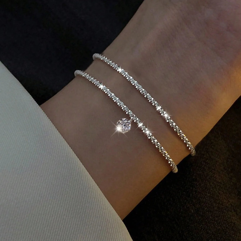Fashion 925 Sterling Silver Bracelets for Women Simple Korean Multi Layer Coil Adjustable Bracelets Party Wedding Jewelry Gifts