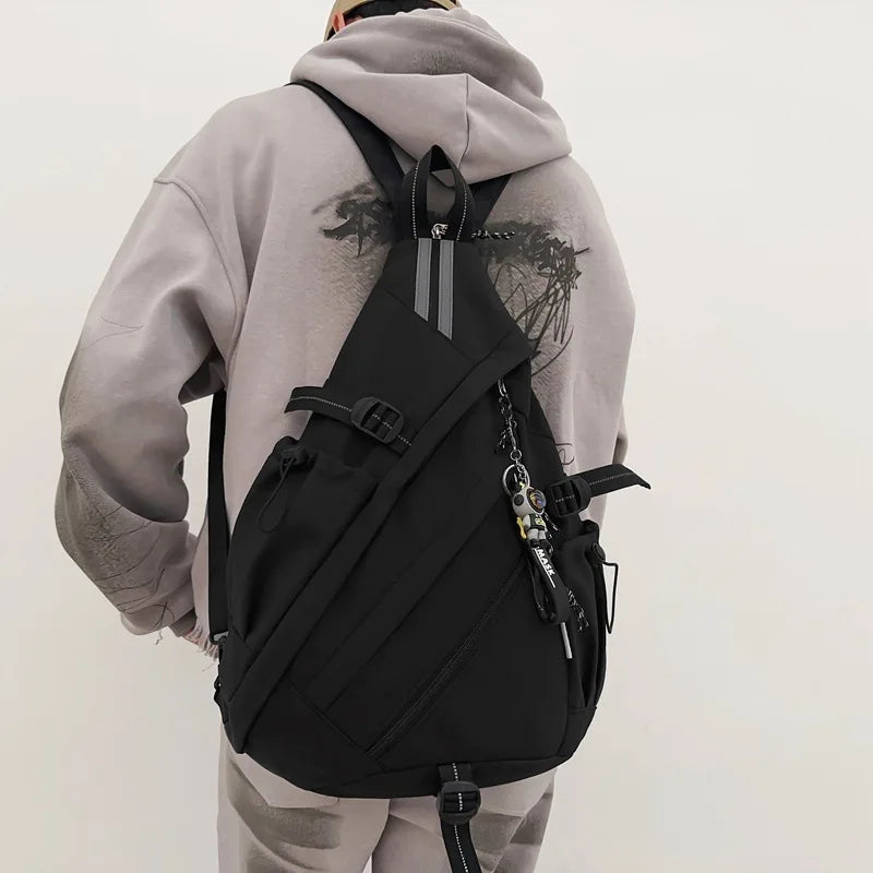 2024 Techwear Style Hip Hop Sport Motorcycle Backpack Men Women Multifunction Waterproof Travel Single Shoulder School Bag