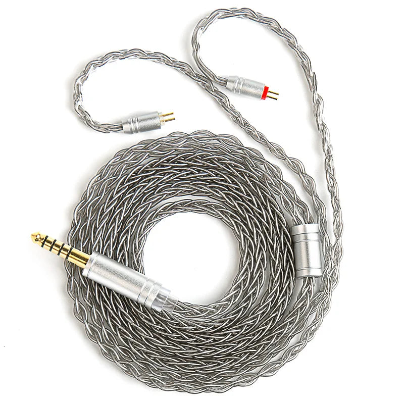 KBEAR ST12 8 Core HiFi Earphone 4N OFC Silver-Plated Upgraded Cable 3.5/4.4mm MMCX/0.78mm 2Pin for Lark Rosefinch KS1