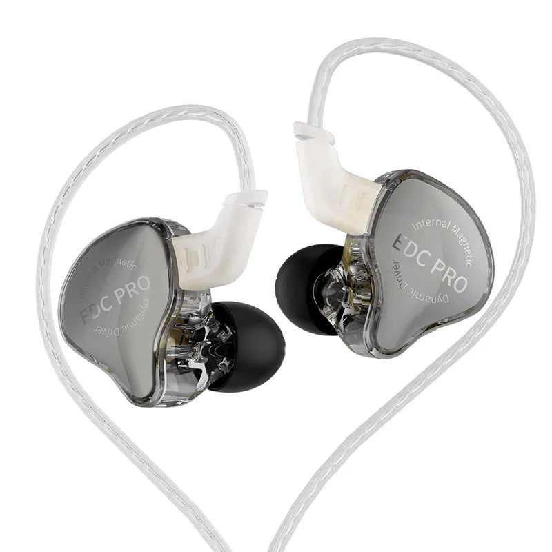KZ EDC PRO High-Sensitivity Large Dynamic Earphone  Silver Plated Cable \ OFC Flat Cable Optional