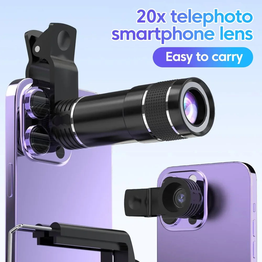 20X Zoom HD Universal Optical Camera Telephoto Clip Lens Phone Smartphone Telescope Focus Len Concerts Contest Observe Animal