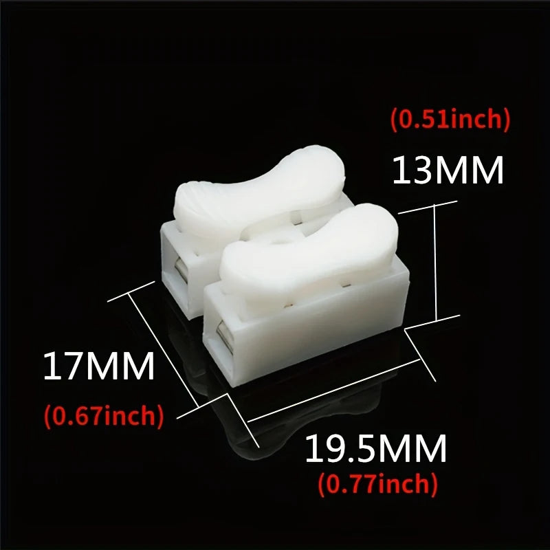 20pcs   2 Pins Electrical Cable Connectors CH2 Quick Splice Lock Wire Terminals Lamp Connection