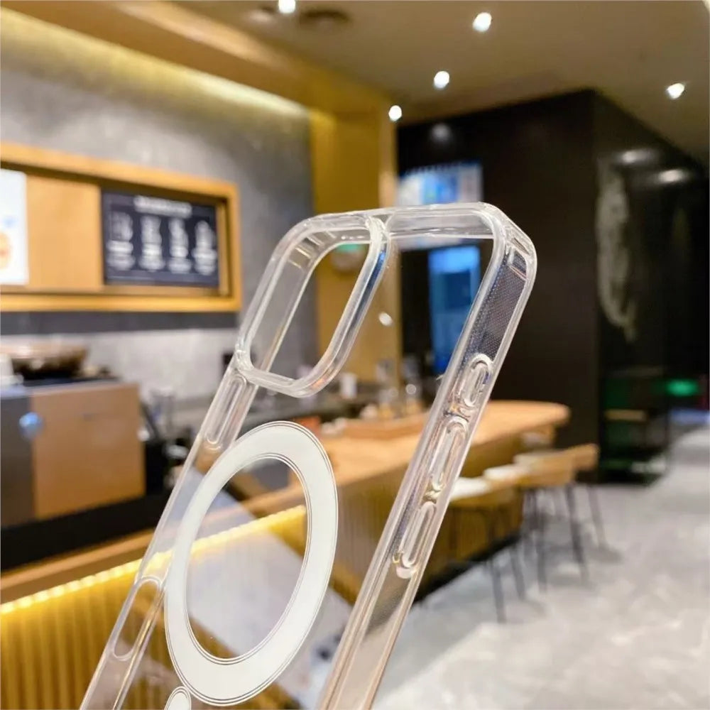 Strong Magnetic Magsafe Wireless Charging Case For iPhone 16 16e 15 14 13 12 11 Pro Max Plus mini Silicone Clear Soft Cover ﻿