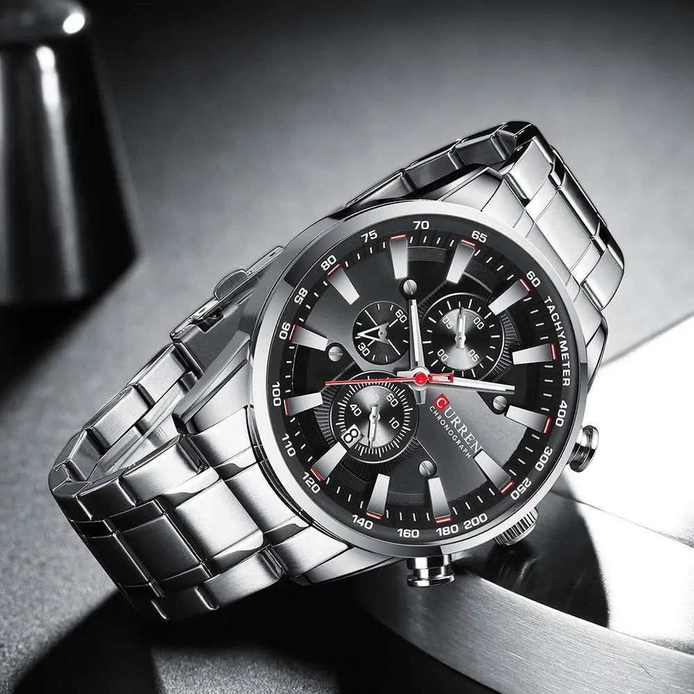 Men six-pin multifunctional quartz watch Waterproof round calendar wristwatch Sport Waterproof Wrist Chronograph Date Watches