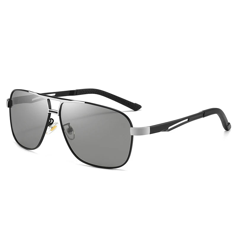 2023 New Square Photochromic Polarized Sunglasses Men Change Color Sun Glasses Chameleon Anti-glare Driving Oculos De Sol