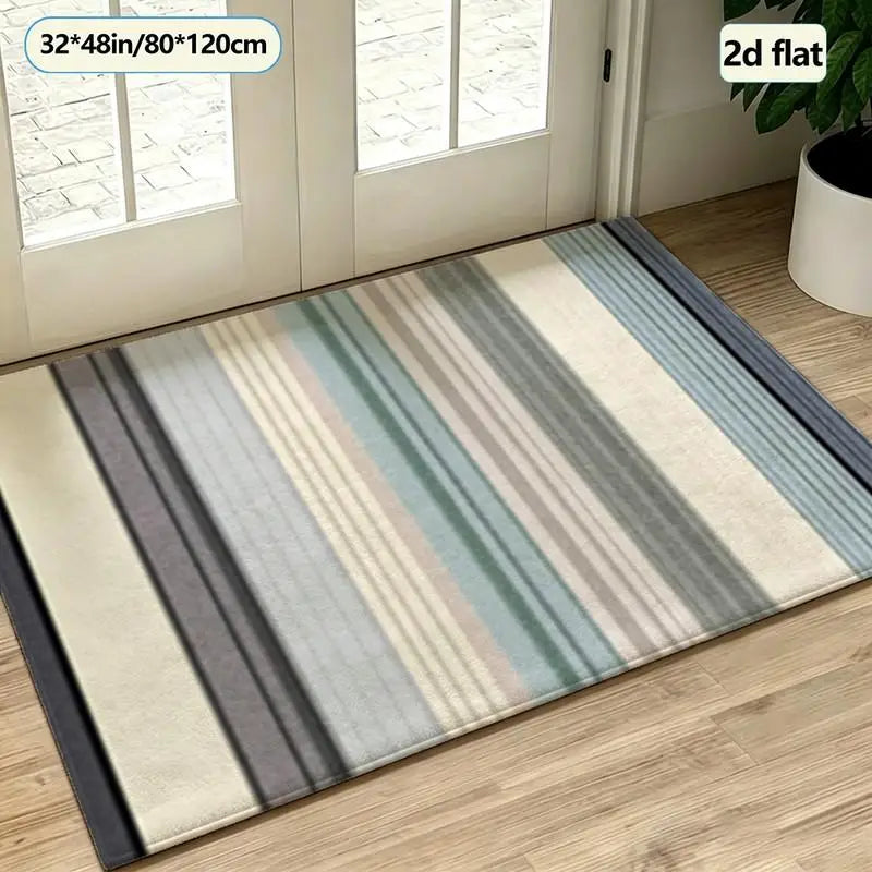 Matte Multi-Color Vertical Stripe Pattern Carpet Floor Covering for Home Bedroom Living Room Floor Carpet