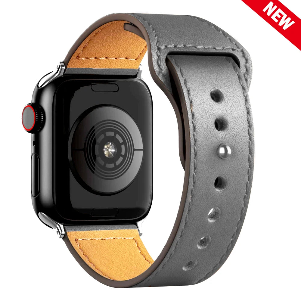 Leather band For Apple watch strap Ultra 2 49mm 44mm 40mm 38mm/42mm wrist bracelet for iWatch series 10 9 8 7 4 5 6 se 41mm/45mm