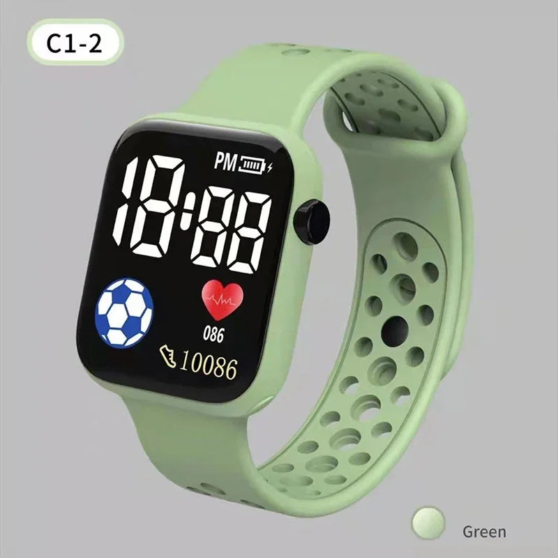 NEW LED Digital Watch For Kids Boys Girls Football Sports Watches Silicone Digital Watch Casual Childrens Electronic Wristwatch