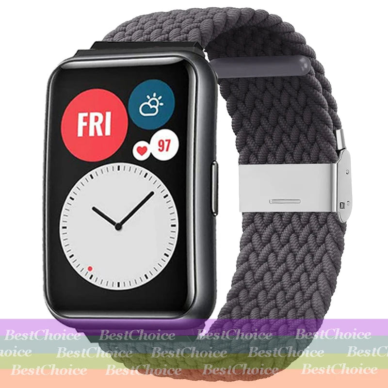 Nylon Braided Watch Strap for Huawei Watch Fit 3 Elastic Loop for Huawei Watch Fit 2 1Adjustable Band Bracelet Metal Connector