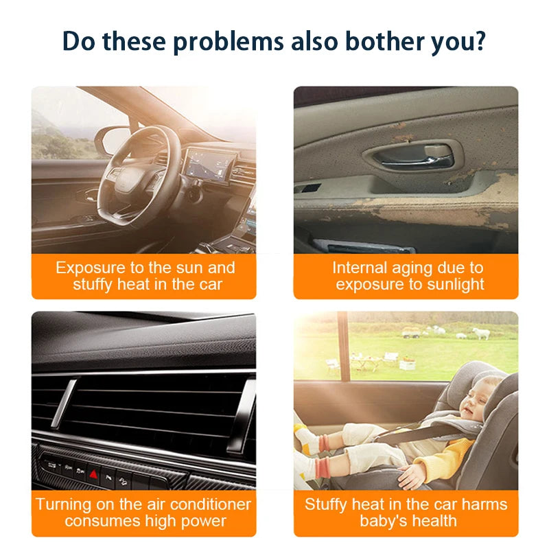 SEAMETAL Car Sun Shade Side Window Curtain Front Rear Window Sunshade Summer UV Blocking Suction Cup Car Sun Protection Curtains