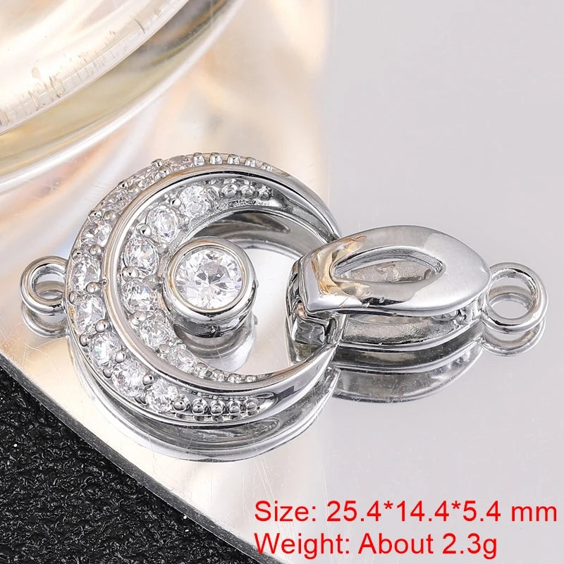 Juya 18K Gold Plated Decorative Fasteners Connector Locks Pearls Clasps Accessories For DIY Needlework Beads Jewelry Making