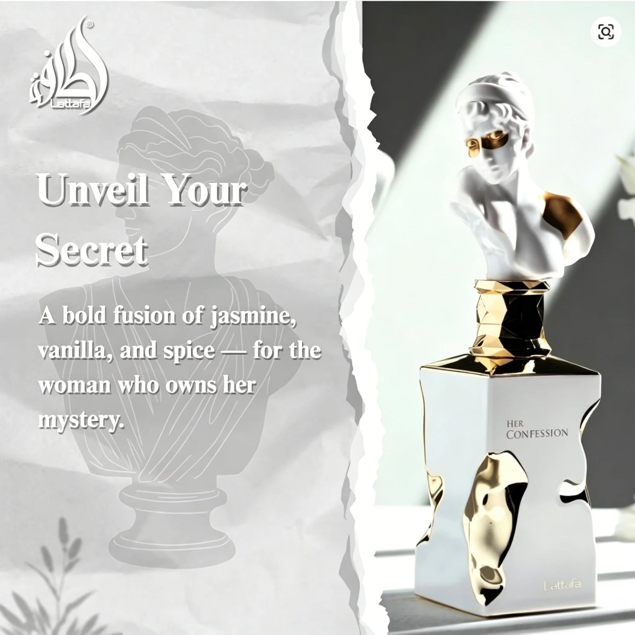 Lattafa Her Confession Unisex Perfume Collection with Two Elegant Long Lasting Oriental and Woody Floral Styles for Daily Wear Gift Use Premium Scent