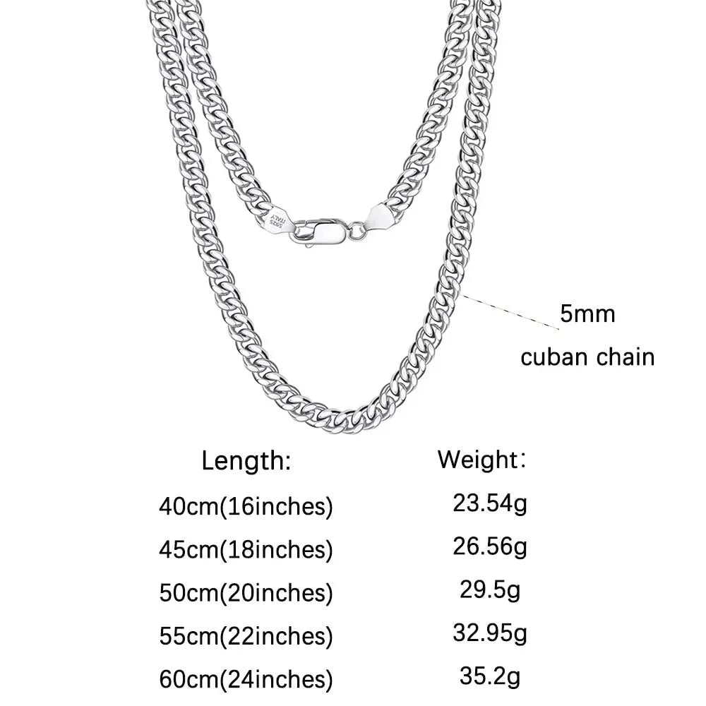 ORSA JEWELS 925 Sterling Silver Chain Necklaces Fashion Party for Men Women DIY Jewelry Simple High Quality 16-24 Inch Wholesale