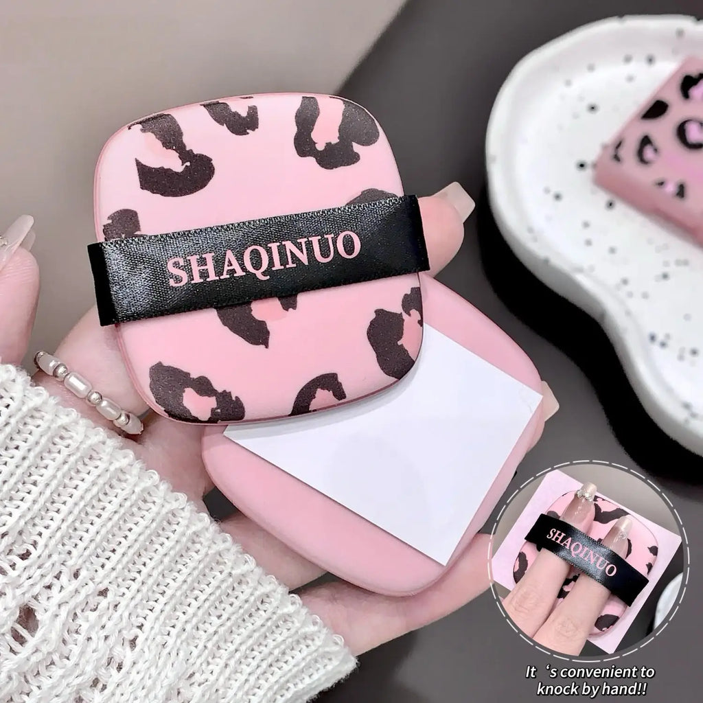 100 Sheets Pink Leopard Print Facial Oil Absorbing Paper Portable Storage Box with Mirror Beauty Tool
