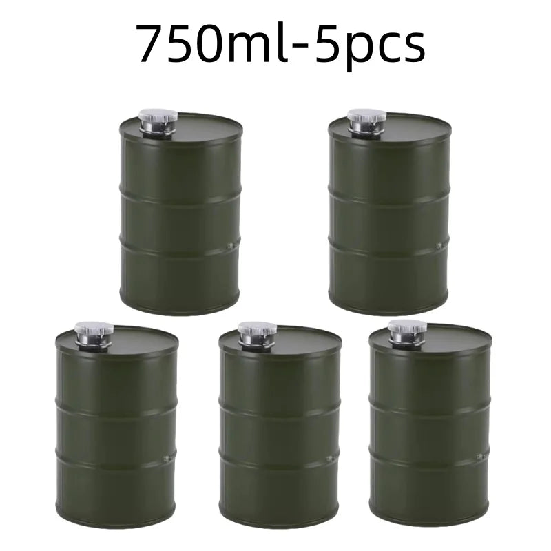 1Pc 25oz Water Bottle Drums Whisky  Portable Stainless Steel Hip Flask