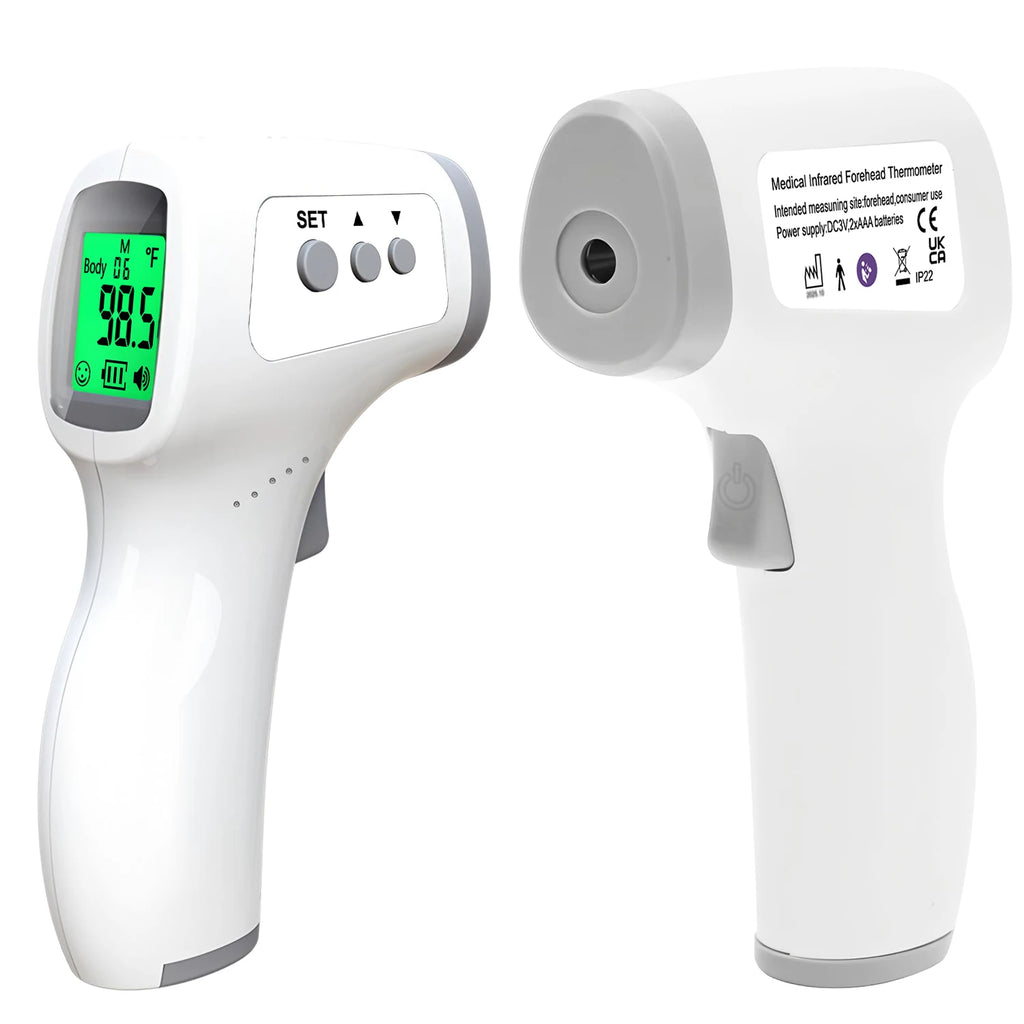 Portable Medical Thermometer & Oximeter Set | Non-Contact Ear IR Thermometer for Child Adult Body Temperature & Blood Oxygen Mon