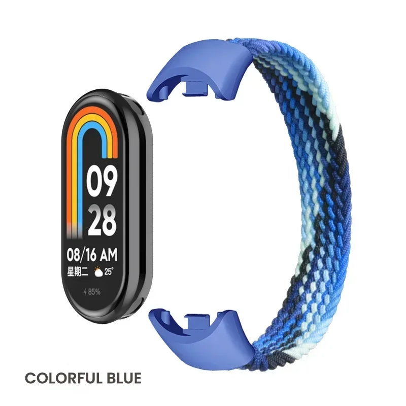 Braided Solo Loop for Xiaomi Mi Band 8 Strap Replacement accessories Elastic Nylon Watchbands correa bracelet for Miband 8 NFC