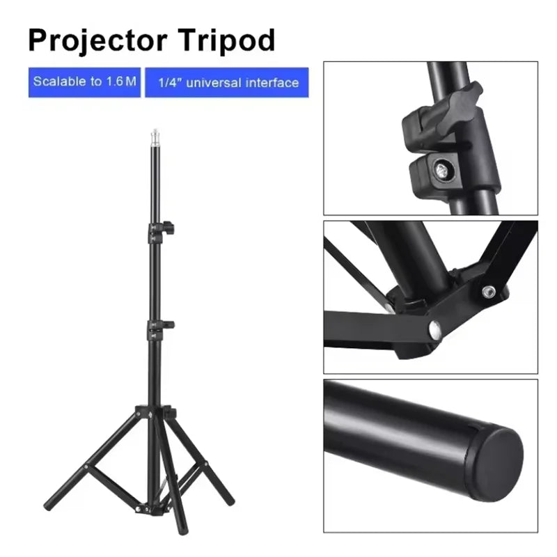 Xiaohui 50cm-160cm Universal Portable Bracket for HY300 Mini Projector Tripod Stand Mount Max Load-Bearing 3.3 Pounds