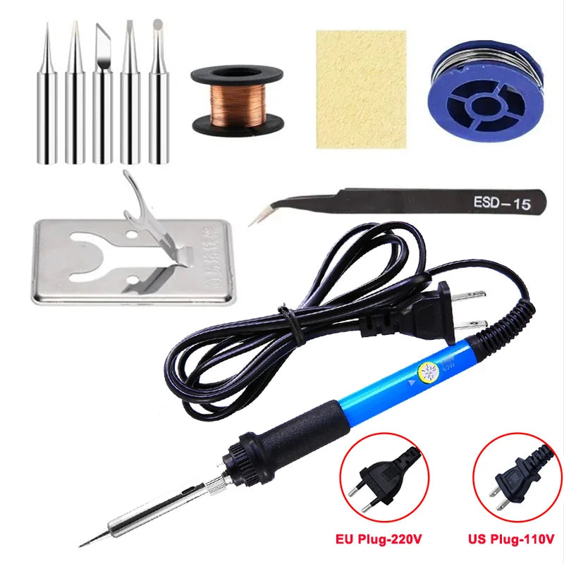 Adjustable Temperature Electric Soldering Iron 60W 220V or 110V  Electric Soldering Iron Welding Solder Repair Tool