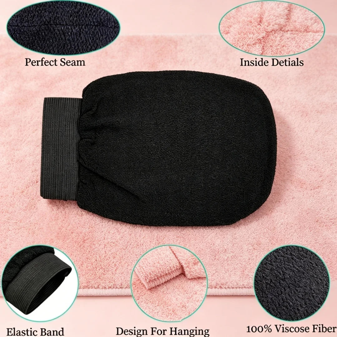 Gentle Skin Exfoliating Glove 1Pc Double Sided Hammam Bath Double Sided Gentle Body Peeling Glove Soft Hammam Exfoliator Mitt
