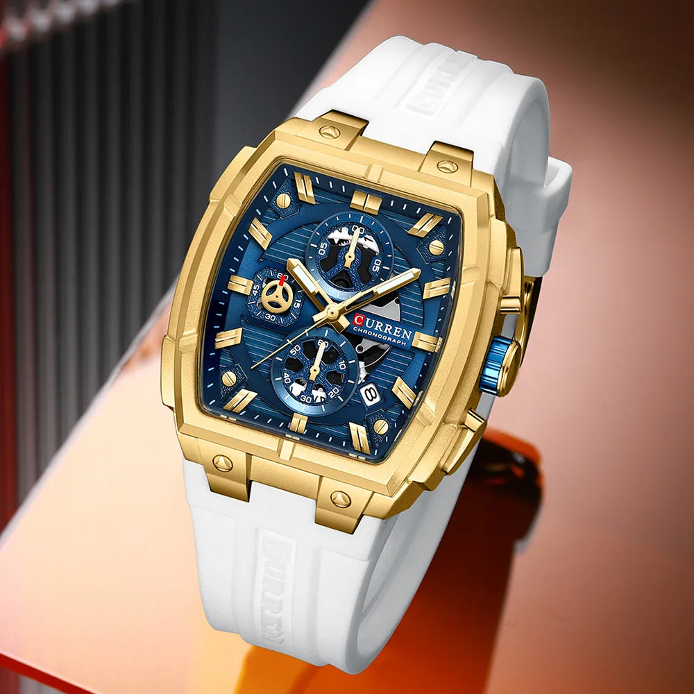 CURREN Men Casual Sport Military Quartz Calendar Wrist Watch for Man Business Leather Waterproof Male Clock Relogio Masculino