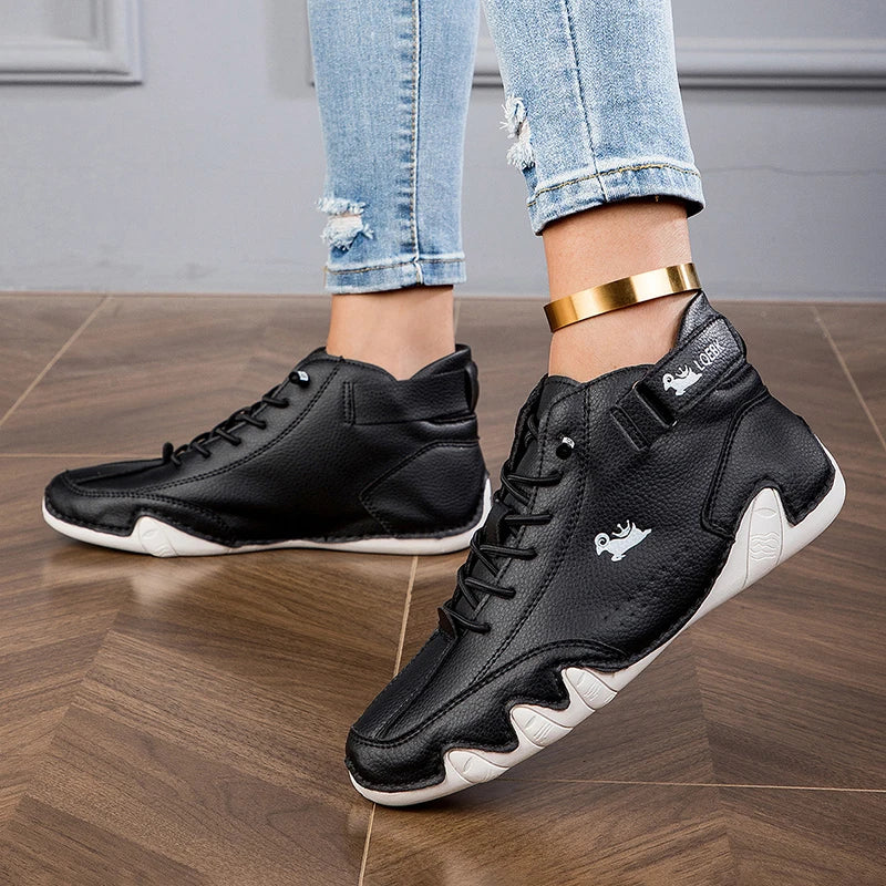 Women's Boots Lace Up Flat with Basic Ankle Boots Fashion Short Boots Waterproof Female Walking Shoes 2024 Luxury Footwear