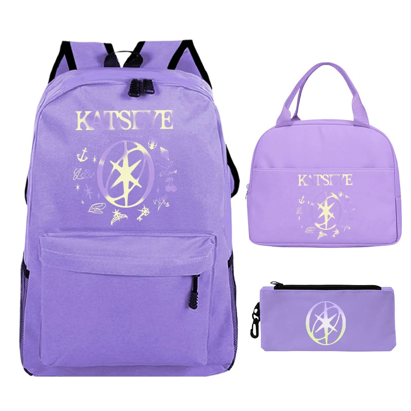 Kpop Group Katseye Backpack Set Teen Girls Back To School Gifts Korean Ulzzang Katseye Women Travel Bagpack Suit