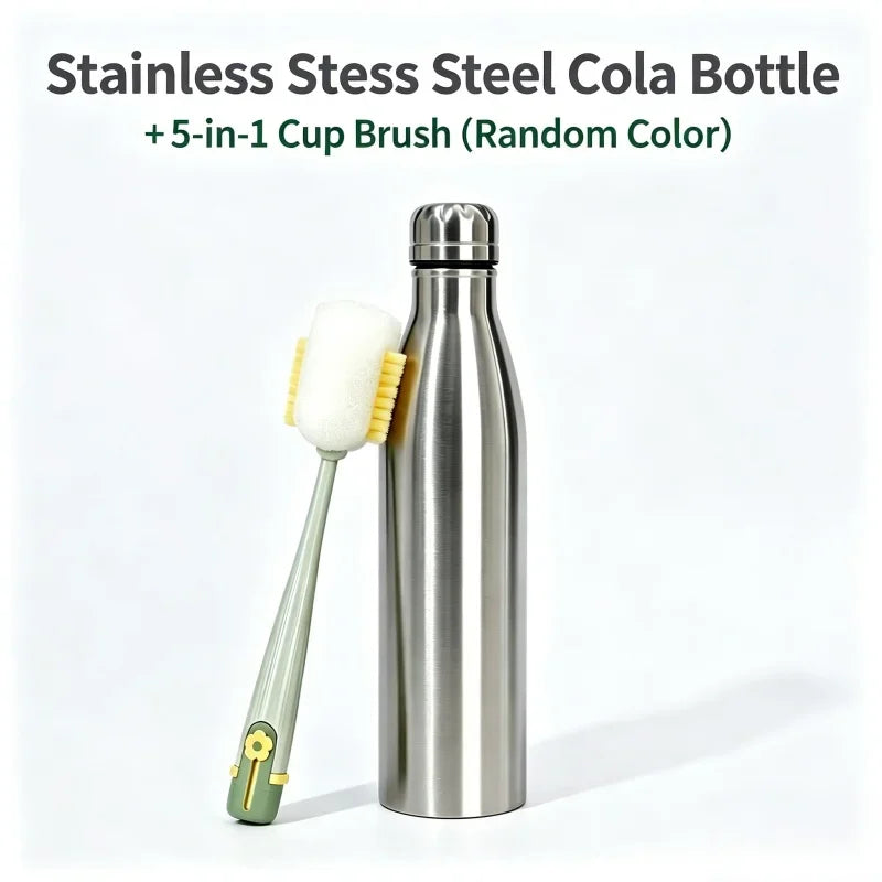 0.75/1 Liter Stainless Steel Canteen Kettle Outdoor Camping Hiking Water Bottle Portable Large Capacity Leakproof Drinking Bottl