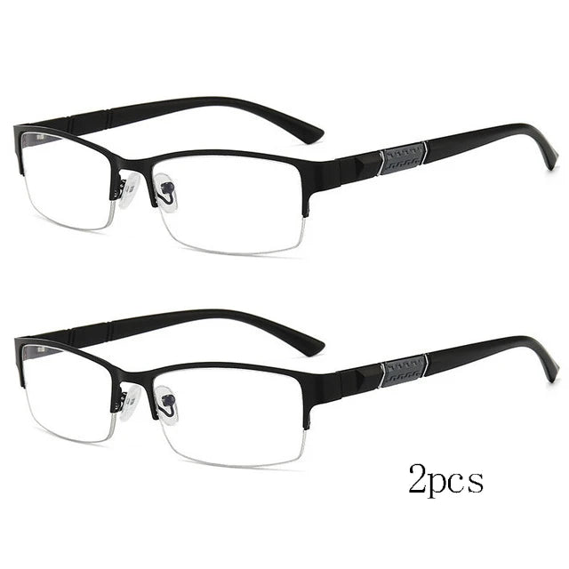 BEGREAT High Quality Anti-Blue Light Presbyopic Glasses Far Sight Flexible Metal Half-frame Glasses Business Reading Eyeglasses