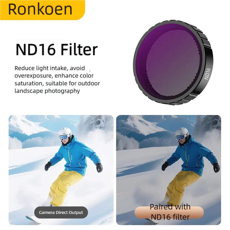 Ronkoen ND CPL Filter for DJI OSMO Action4/5Pro Action Camera Accessories CPL ND8 ND16 ND32 Lens Set Aluminium Alloy Frame