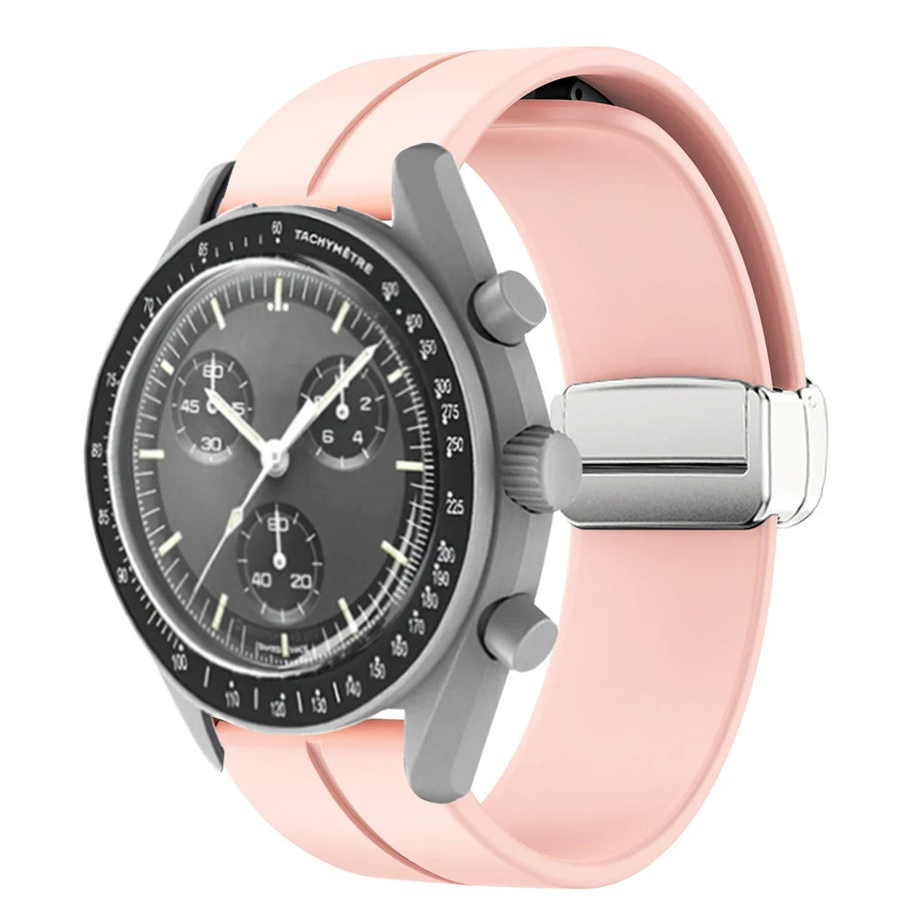 Silicone Strap For Omega X Swatch Joint MoonSwatch Planet Watch Band Metal Magnetic Buckle Wristband Replacement Bracelet Correa