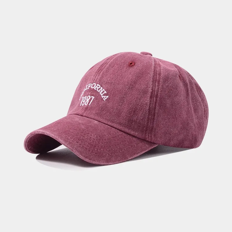 Vintage Embroidered Washed Baseball Cap Unisex Adjustable Soft Top Sun Hat for Outdoor Sports and Casual Wear