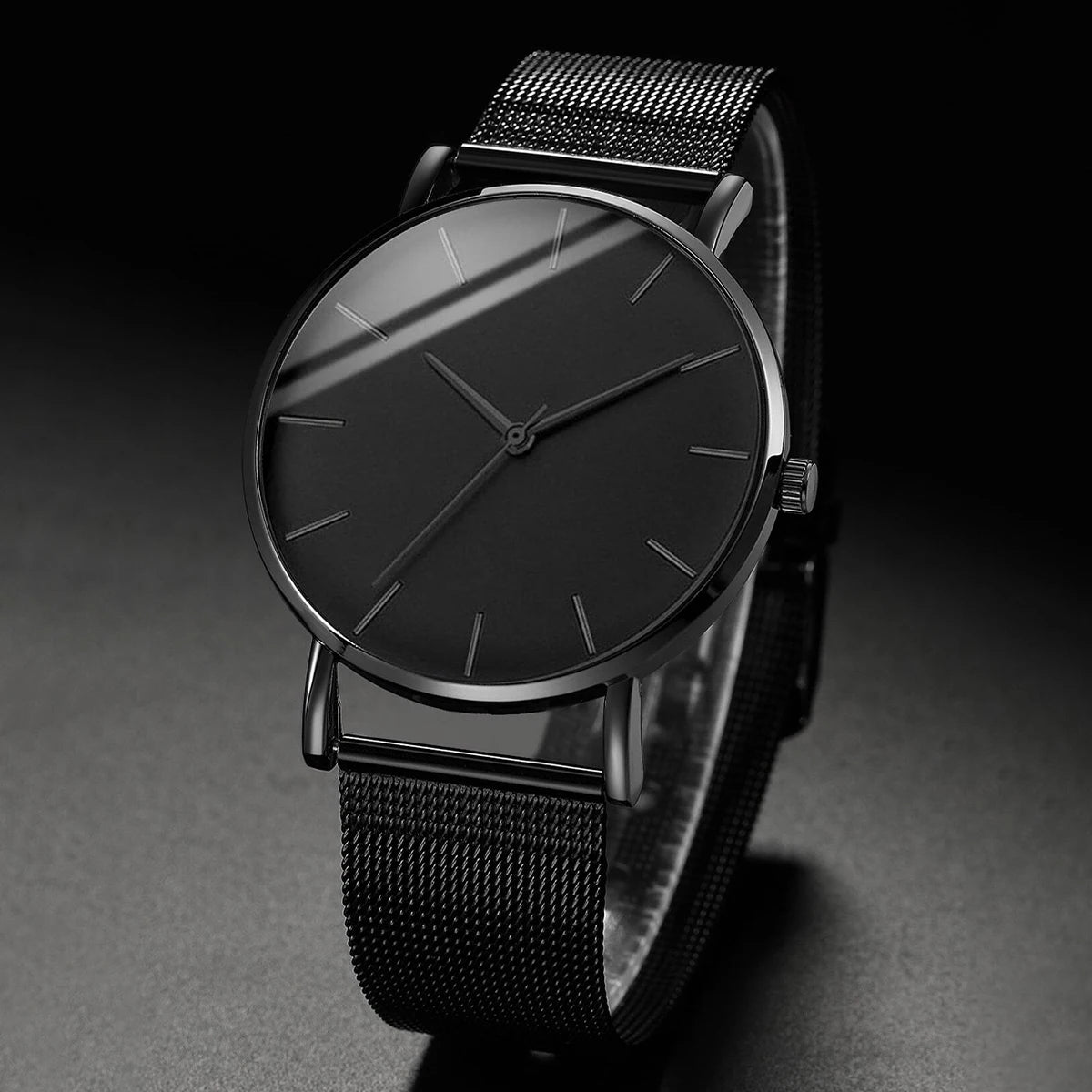 Men Business Watches Fashion Black Mesh Band Male's Quartz Watch Relogio Masculino Reloj Hombre