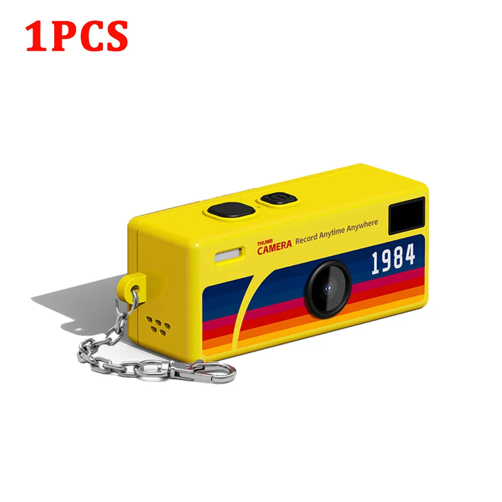 CHEGIT Thumb Keychain Camera 0.96inch Mini Action Camera Retro Support Memory Card 1080P Very Small Camcorder Video Recorder