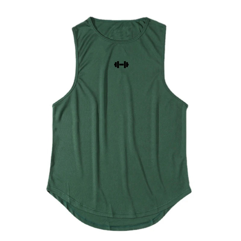 Summer Tank Top Mens Gym Fitness Training Clothing Quick Dry Silm Fit Bodybuilding Sleeveless Shirts Men Fashion Basketball Vest