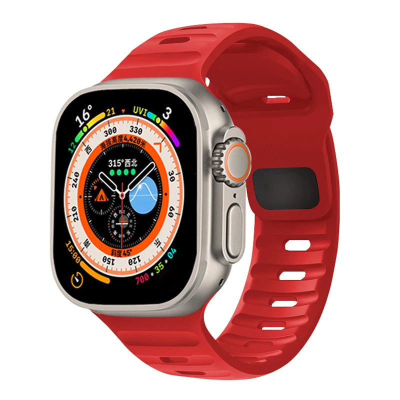 Silicone Strap For Apple Watch ultra2 Band 44mm 49mm 45mm 41-46-42mm 40mm sport correa bracelet iwatch Series 10 7 6 se 3 8 9 11