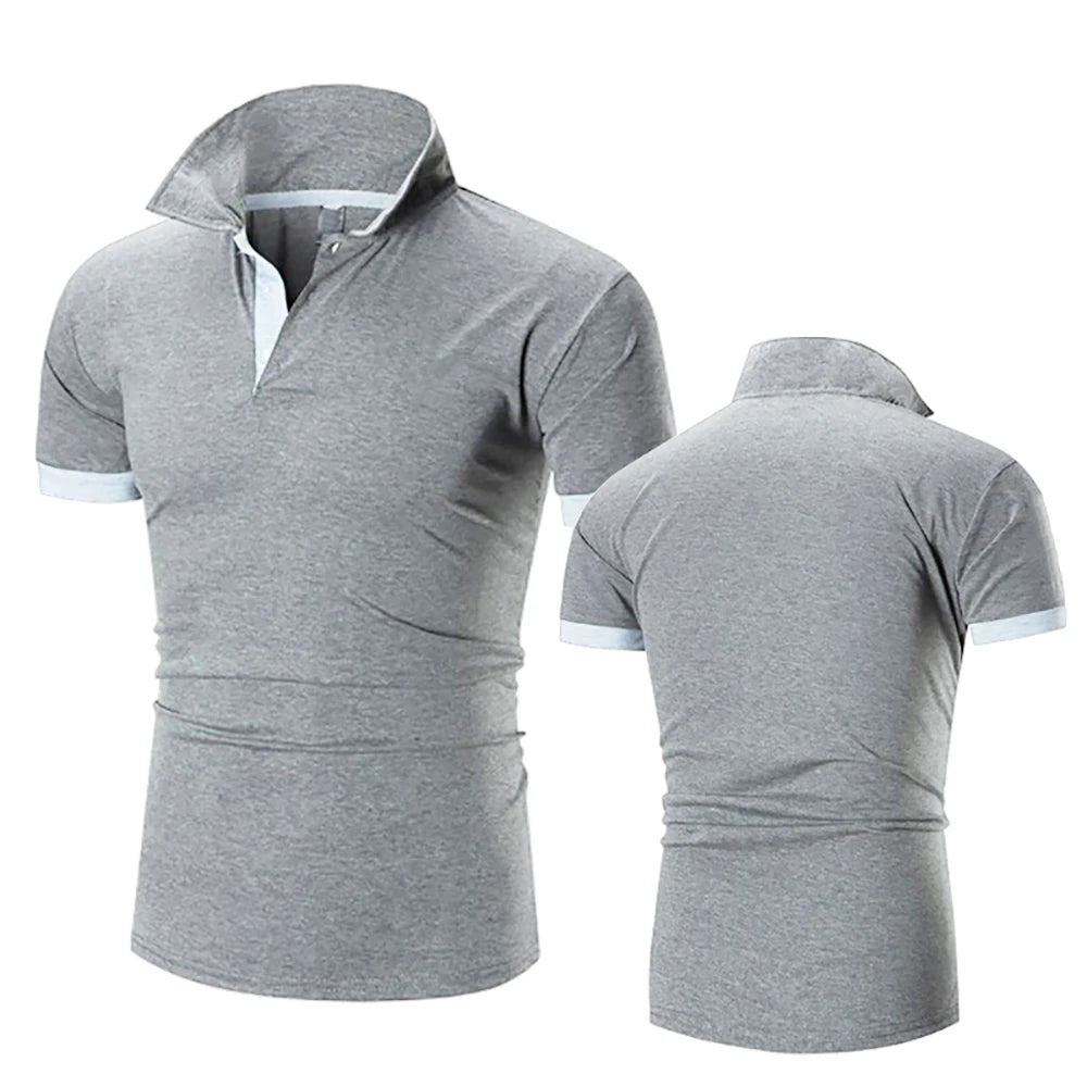 Summer New Men's Collar Hollow Short-sleeved Polo Shirt Breathable Business Fashion T-Shirt Male Brand Clothes