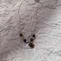 Boho Natural Tiger Eye Stone Beaded Necklace Set Multi Color Glass Butterfly Heart Leaf Star Charms Mixed Chain Necklaces for Wo