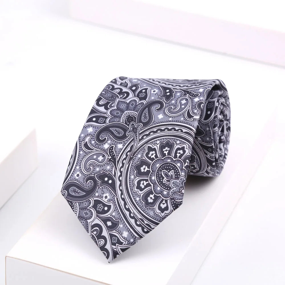 Men's Super Soft Silk Touch Ties Floral Paisley 8cm Necktie For Men Wedding Business Gravata Novelty Printing Neck Ties
