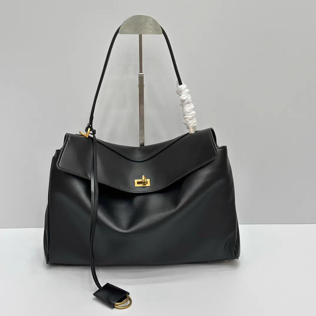 Minimalist Luxury Korean Soft Leather Flap Bag Women Detachable Crossbody Strap Large Capacity Office Daily Commuter Hand Purse