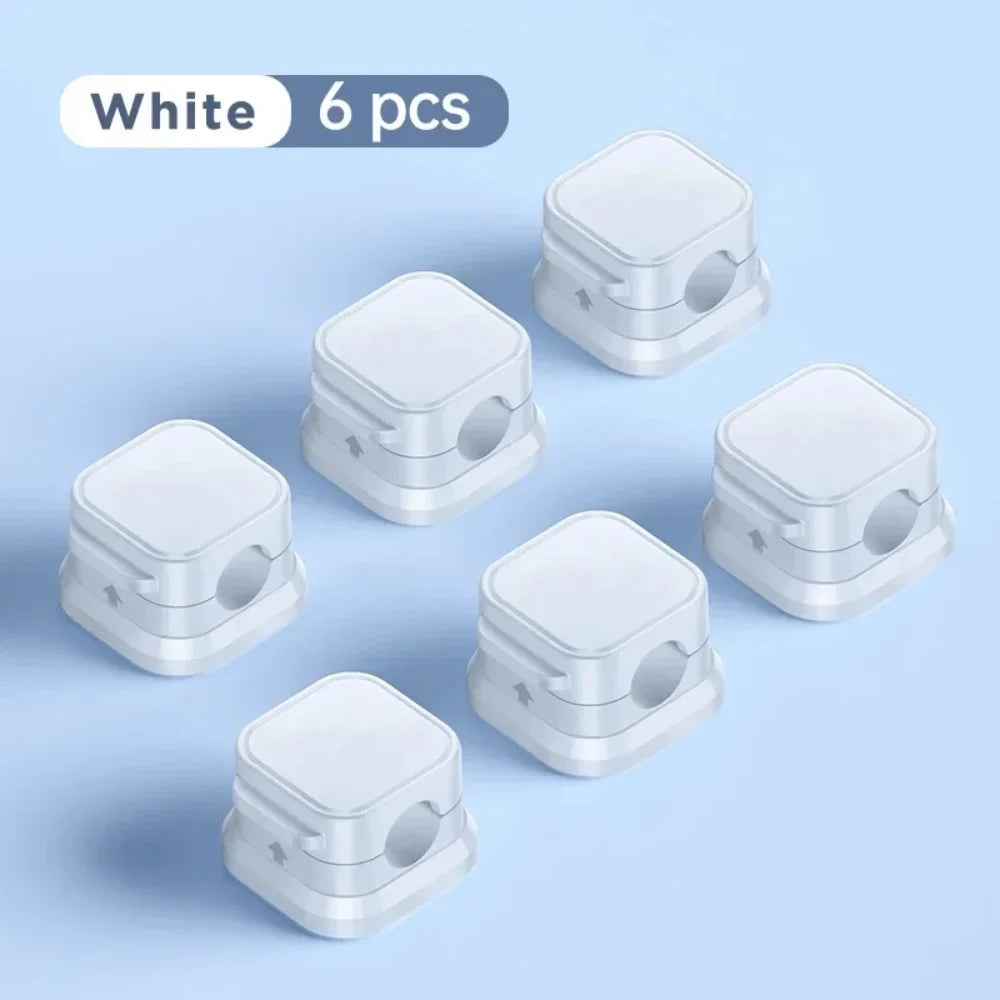 1/3/6/12PCS Magnetic Cable Organizer Clip Cord Holder Adhesive Wire Keeper Organizer for Home Office Under Desk Management